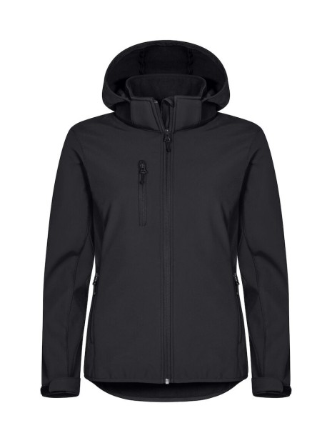 CLIQUE Classic Softshell Hoody Women noir personnalisable