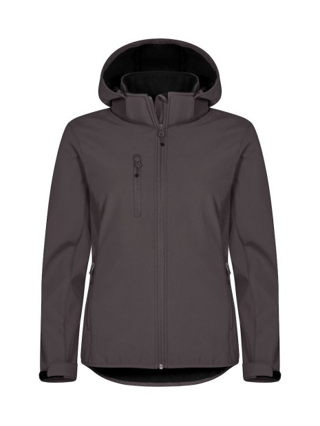 CLIQUE Classic Softshell Hoody Women dark grey personnalisable