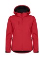 CLIQUE Classic Softshell Hoody Women rouge personnalisable