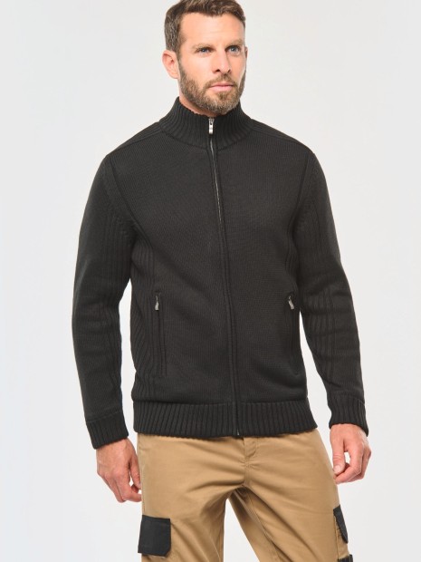 Pulls à personnaliser WK. DESIGNED TO WORK Cardigan doublé polaire homme 