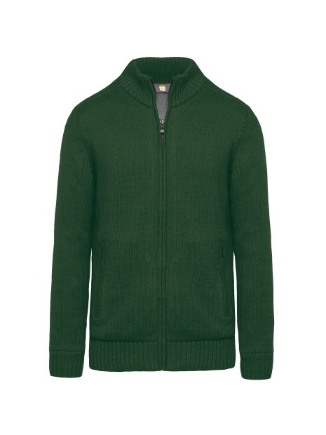 WK. DESIGNED TO WORK Cardigan doublé polaire homme forest green personnalisable