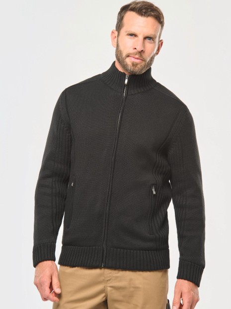 Pulls à personnaliser WK. DESIGNED TO WORK Cardigan doublé polaire homme 