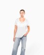 T-shirt personnalisable KARIBAN T-shirt Lyocell TENCEL™ col V manches courtes femme