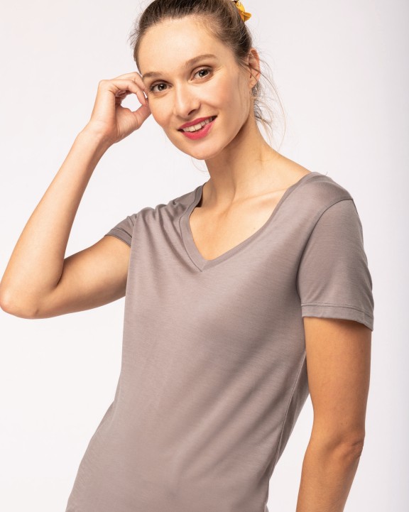 KARIBAN Damen Lyocell TENCEL™-T-Shirt T-Shirt personalisierbar