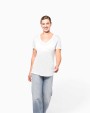 T-shirt personnalisable KARIBAN T-shirt Lyocell TENCEL™ col V manches courtes femme