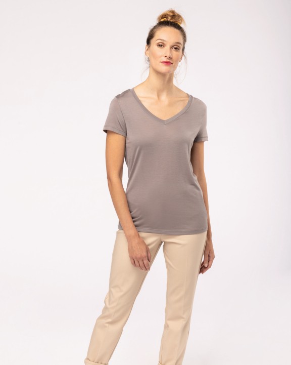 KARIBAN Damen Lyocell TENCEL™-T-Shirt T-Shirt personalisierbar