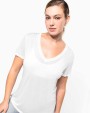 T-shirt personnalisable KARIBAN T-shirt Lyocell TENCEL™ col V manches courtes femme
