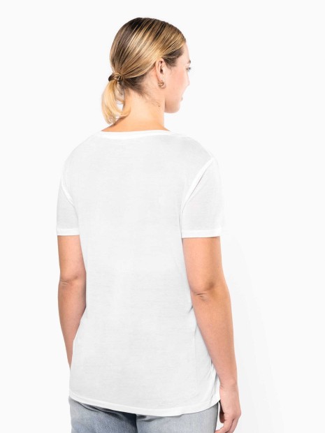 T-Shirts à personnaliser KARIBAN T-shirt Lyocell TENCEL™ col V manches courtes femme 
