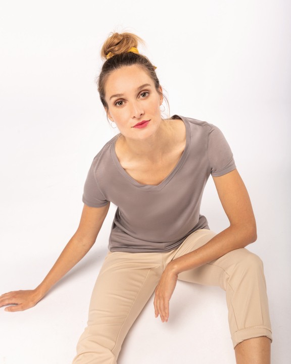 KARIBAN Damen Lyocell TENCEL™-T-Shirt T-Shirt personalisierbar