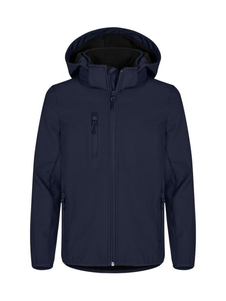 CLIQUE Classic Softshell Jacket Junior bleu foncé personnalisable