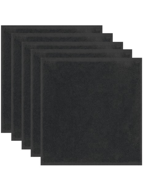 KARIBAN Serviettes d'invité 30 x 30 cm - Lot de 5 serviettes dark grey personnalisable