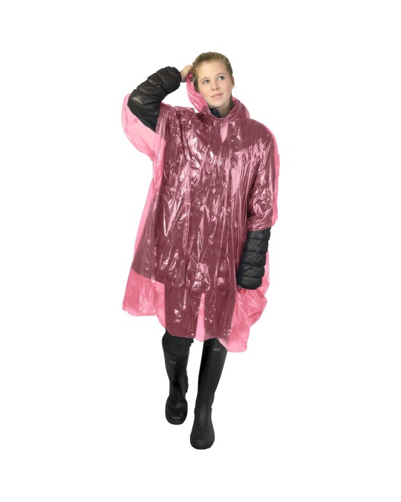 Jas 4DO Ziva wegwerp regenponcho met opbergtasje voor bedrukking &amp; borduring