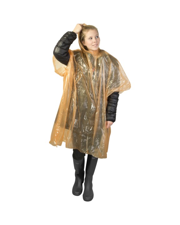 Jas 4DO Ziva wegwerp regenponcho met opbergtasje voor bedrukking &amp; borduring