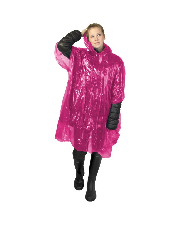 Jas 4DO Ziva wegwerp regenponcho met opbergtasje voor bedrukking &amp; borduring