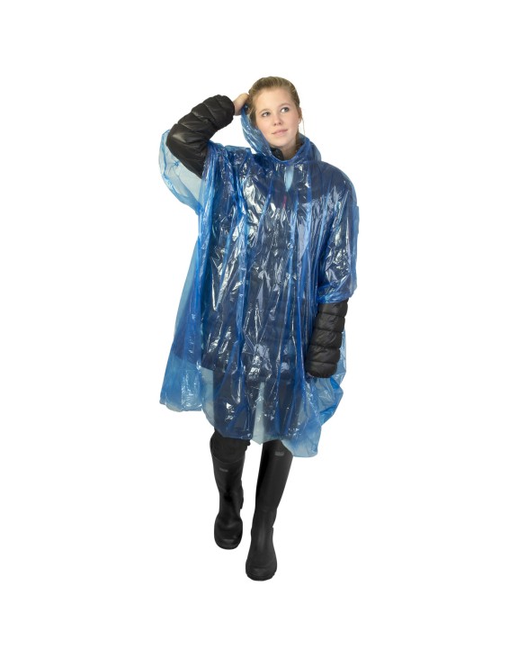 Jas 4DO Ziva wegwerp regenponcho met opbergtasje voor bedrukking &amp; borduring