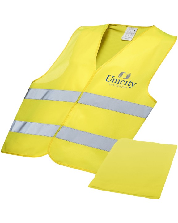 Fluohesje 4DO RFX™ Watch-out veiligheidsvest met hoes voor professioneel gebruik voor bedrukking &amp; borduring