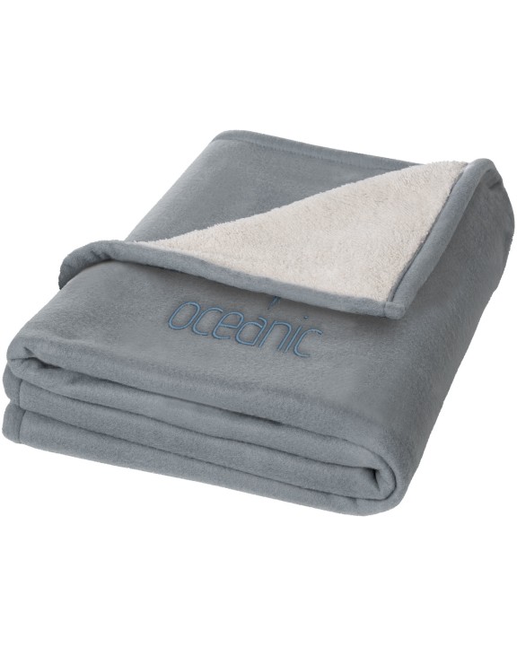 SEASONS Springwood Decke aus weichem Fleece und Sherpa-Plaid Plaid personalisierbar