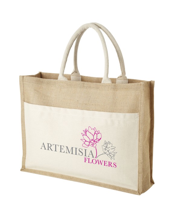 4DO Mumbay Jute Tragetasche 18L Tote Bag personalisierbar
