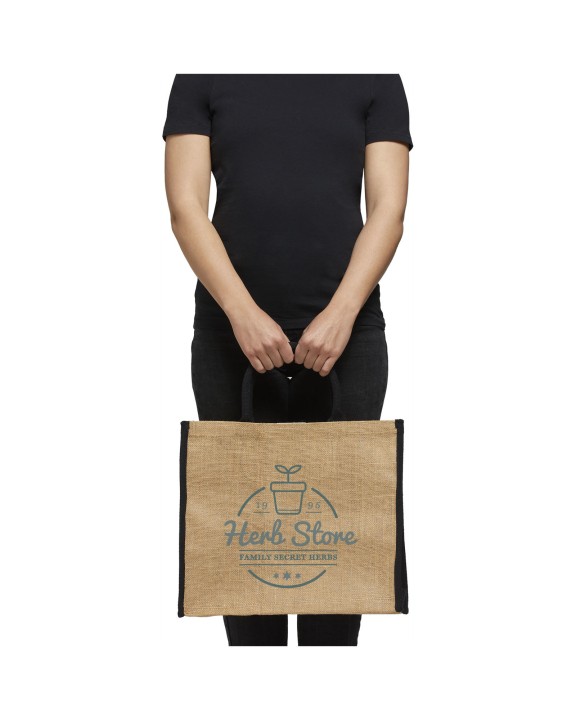 4DO Harry farbige Jute Tragetasche 25L Tote Bag personalisierbar