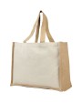 4DO Varai 320 g/m Canvas und Jute Einkaufstasche 23L Tote Bag personalisierbar