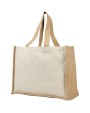 4DO Varai 320 g/m Canvas und Jute Einkaufstasche 23L Tote Bag personalisierbar