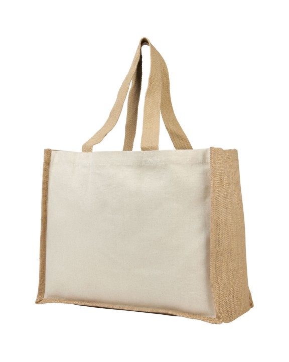 4DO Varai 320 g/m Canvas und Jute Einkaufstasche 23L Tote Bag personalisierbar
