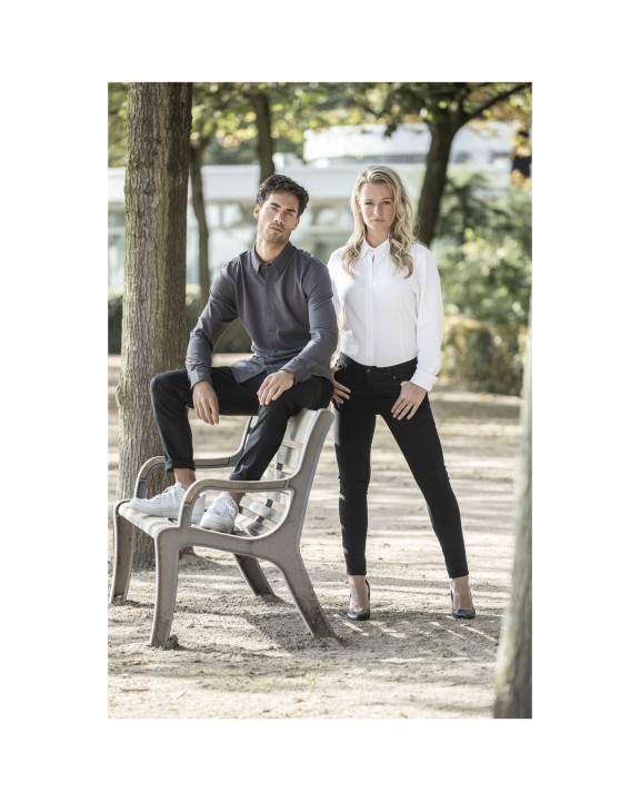 Hemd ELEVATE Bigelow piqué dames blouse met lange mouwen voor bedrukking &amp; borduring