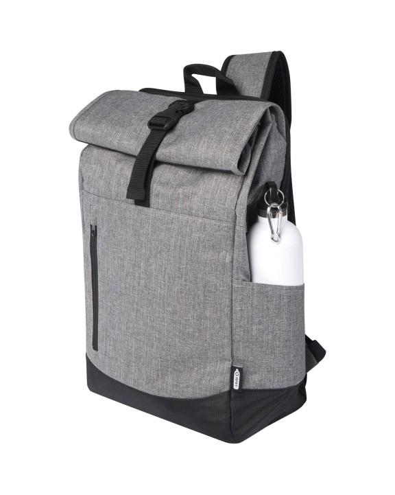 Sac & bagagerie personnalisable 4DO Sac à dos Hoss recyclé GRS avec rabat enroulable pour ordinateur portable de 15,6" 12L