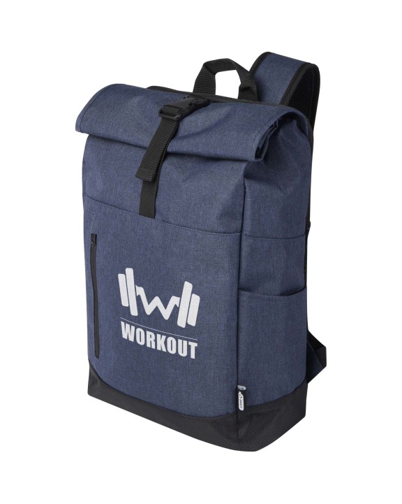 4DO Hoss 15,6" GRS recycelter Rolltop Laptop-Rucksack 12L Tasche personalisierbar