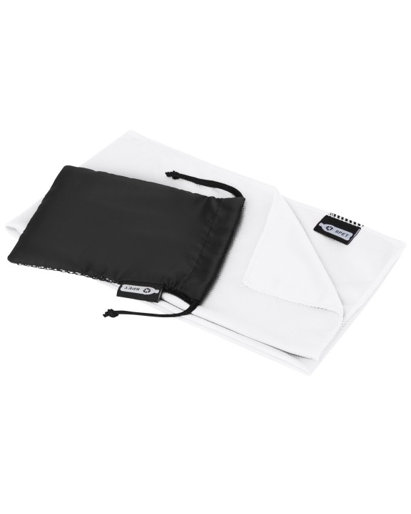 Accessoire personnalisable 4DO Serviette de sport rafraîchissante en PET recyclé Raquel avec pochette 80 x 30 cm