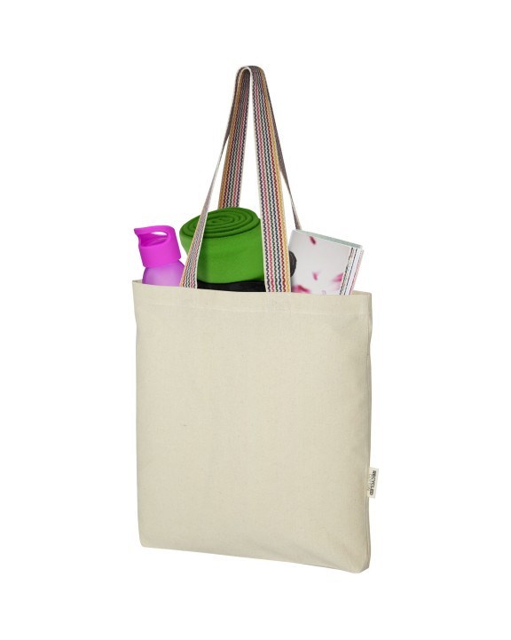 Tote bag personnalisable 4DO Sac shopping Rainbow de 5 l en coton recyclé 180 g/m²