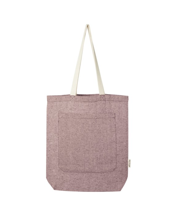 Tote bag 4DO Pheebs draagtas 9 l met voorvak van 150 g/m² gerecycled katoen voor bedrukking &amp; borduring