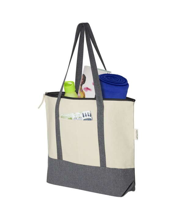 4DO Repose 320 g/m² recycelte Tragetasche mit Reißverschluss 10L Tote Bag personalisierbar