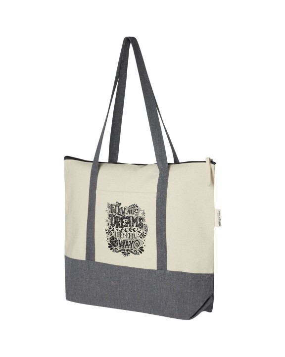 4DO Repose 320 g/m² recycelte Tragetasche mit Reißverschluss 10L Tote Bag personalisierbar