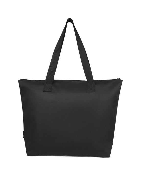 4DO SCX.design C36 3-in-1 rPET erweitertes Ladekabel mit Leuchtlogo in rundem Bambusgehäuse Tote Bag personalisierbar