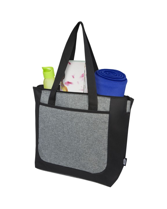4DO SCX.design C36 3-in-1 rPET erweitertes Ladekabel mit Leuchtlogo in rundem Bambusgehäuse Tote Bag personalisierbar