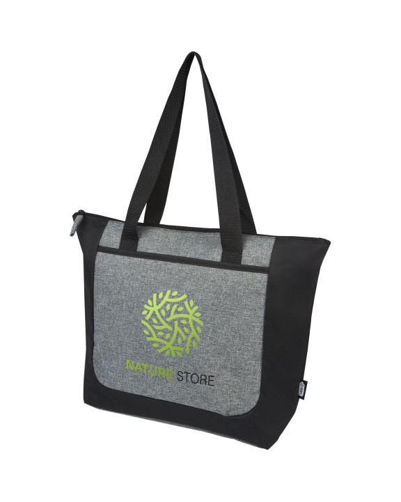 4DO SCX.design C36 3-in-1 rPET erweitertes Ladekabel mit Leuchtlogo in rundem Bambusgehäuse Tote Bag personalisierbar