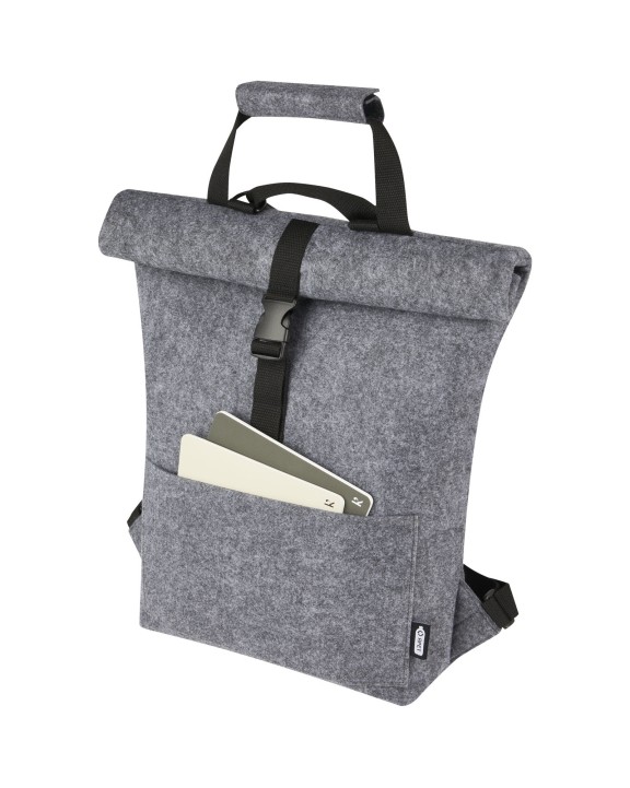 Sac & bagagerie personnalisable 4DO Sacoche de vélo avec dessus enroulable Felta de 13 L en feutre recyclé certifié GRS