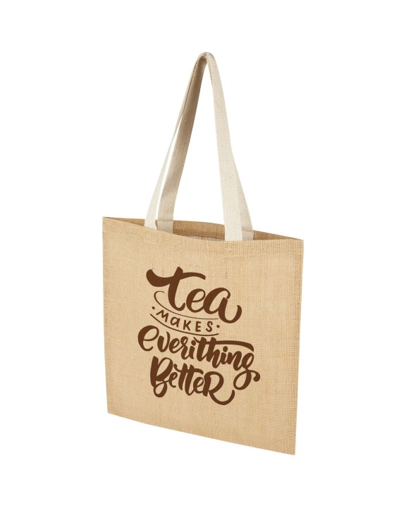 Tote bag 4DO Juta jute draagtas van 300 g/m² 7 l voor bedrukking &amp; borduring