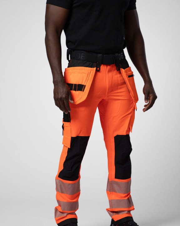 Broek PROJOB 6573 SIGNALISATIESTRETCHBROEK MET KNIEZAKKEN EN SPIJKERZAKKEN EN ISO 20471 KLASSE 2 voor bedrukking &amp; borduring