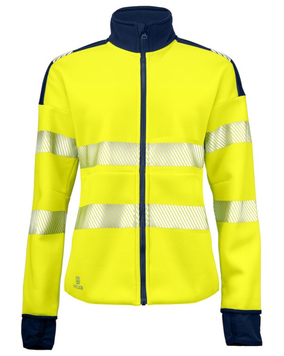 Sweat-shirt personnalisable PROJOB 6111 SWEATSHIRT FULL ZIP FEMME EN ISO 20471 3/2