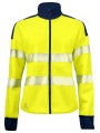 PROJOB 6111 SWEATSHIRT FULL ZIP FEMME EN ISO 20471 3/2 jaune/bleu marine personnalisable