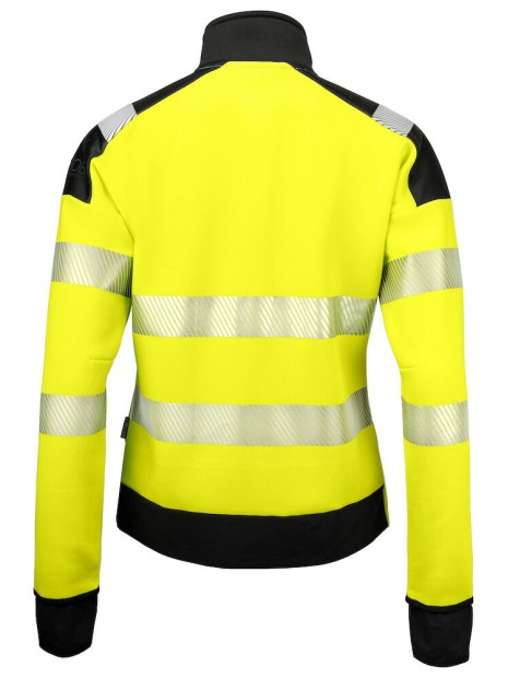 PROJOB 6111 SWEATSHIRT FULL ZIP FEMME EN ISO 20471 3/2 jaune/noir personnalisable