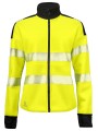 PROJOB 6111 SWEATSHIRT FULL ZIP FEMME EN ISO 20471 3/2 jaune/noir personnalisable