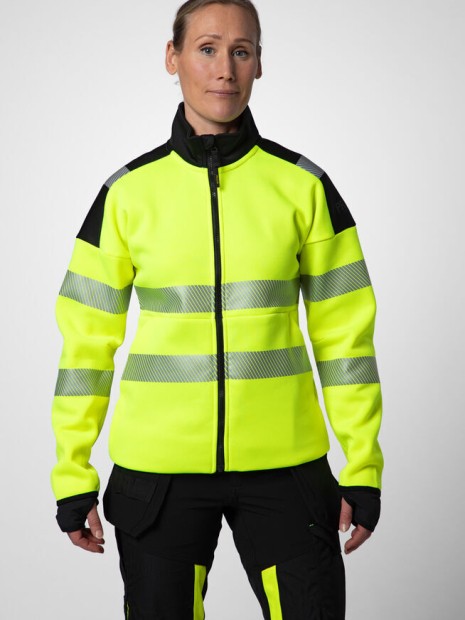 Sweat-shirts à personnaliser PROJOB 6111 SWEATSHIRT FULL ZIP FEMME EN ISO 20471 3/2 jaune/noir