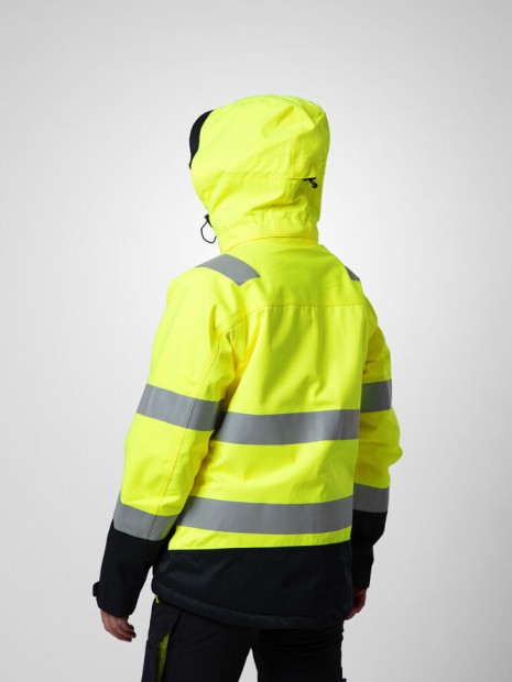 Softshells à personnaliser PROJOB 6449 PARKA SOFTSHELL POLYCOTON DOUBLEE FEMME - EN ISO 20471 CLASSE 3/2 jaune/noir