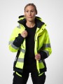 Softshells à personnaliser PROJOB 6449 PARKA SOFTSHELL POLYCOTON DOUBLEE FEMME - EN ISO 20471 CLASSE 3/2 jaune/noir