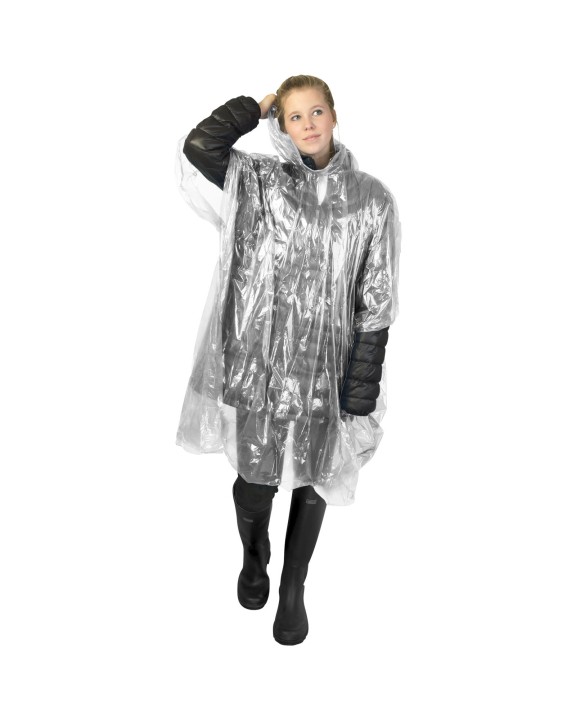 Jas 4DO Mayan gerecyclede wegwerp regenponcho met opbergtasje  voor bedrukking &amp; borduring