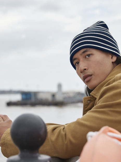 Bonnets, Écharpes & Gants à personnaliser BEECHFIELD ORIGINAL DEEP CUFFED STRIPED BEANIE 