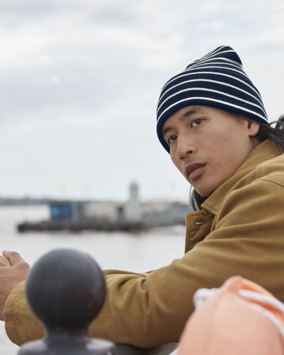 BEECHFIELD ORIGINAL DEEP CUFFED STRIPED BEANIE Mütze, Schal & Handschuh personalisierbar